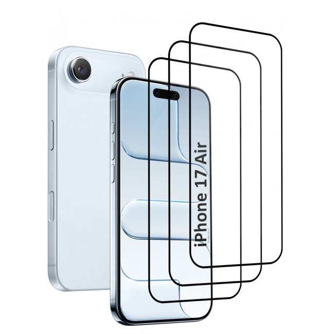CATANES 3 Packs Screen Protector for iPhone 17 Air - 3D Full Coverage 9H Tempered Glass Bubble-Free Installation High Protection Scratch Resistant