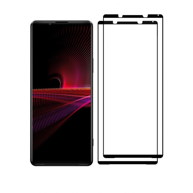 CATANES 2 Pack For Sony Xperia 1 III Tempered Glass Screen Protector With Easy Installation Tray Anti Scratch Bubble Free