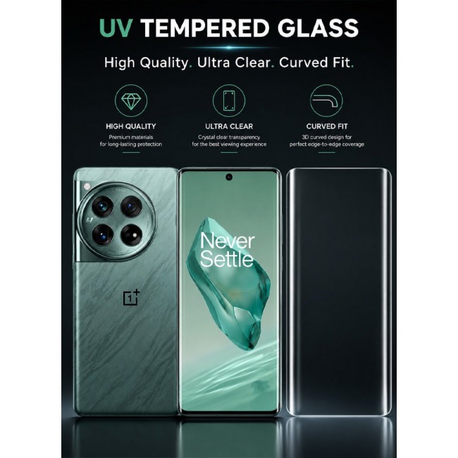 CATANES (for OnePlus 12) Screen Protector Tempered Glass Anti-Scratch 3D Screen Protector Case Friendly HD Clear Protective Film