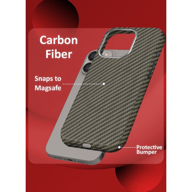 CATANES Case for iPhone 15 Pro Max Premium Carbon Fiber Texture Slim – Ultra-Thin Protective Cover with Sleek Matte Finish and Enhanced Grip Brown/Black