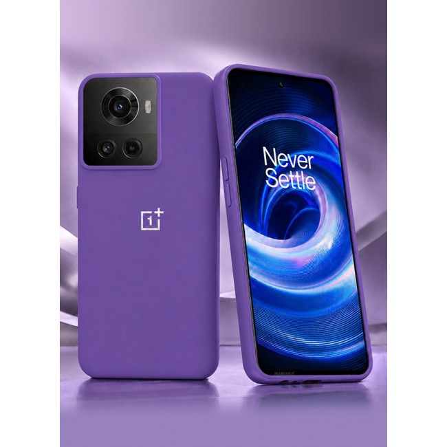 CATANES OnePlus 10R Silicone Case Slim Soft Liquid Gel Case Shockproof Back Cover Full Body Protection 6.7 inch Purple