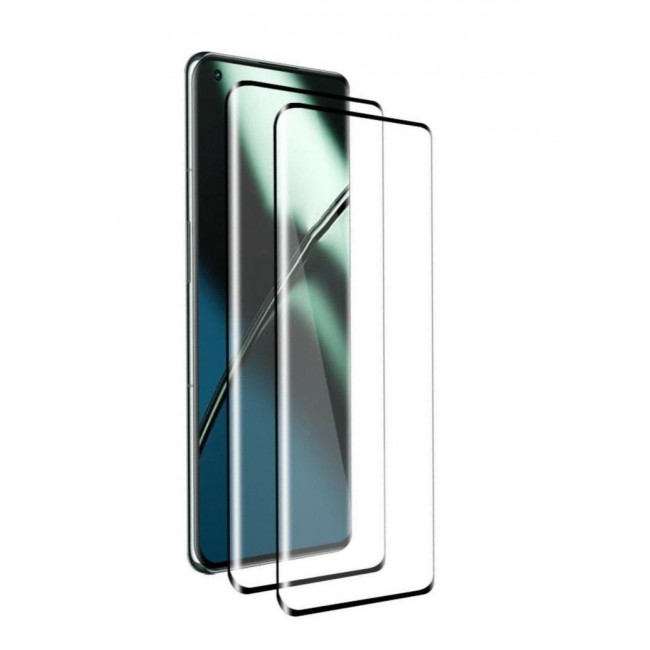 CATANES OnePlus 11 Screen Protector 2Pcs + Camera Lens Protector 2Pcs 9H Hardness Tempered Glass 3D Curved HD Clear Full Adhesive Bubble Free