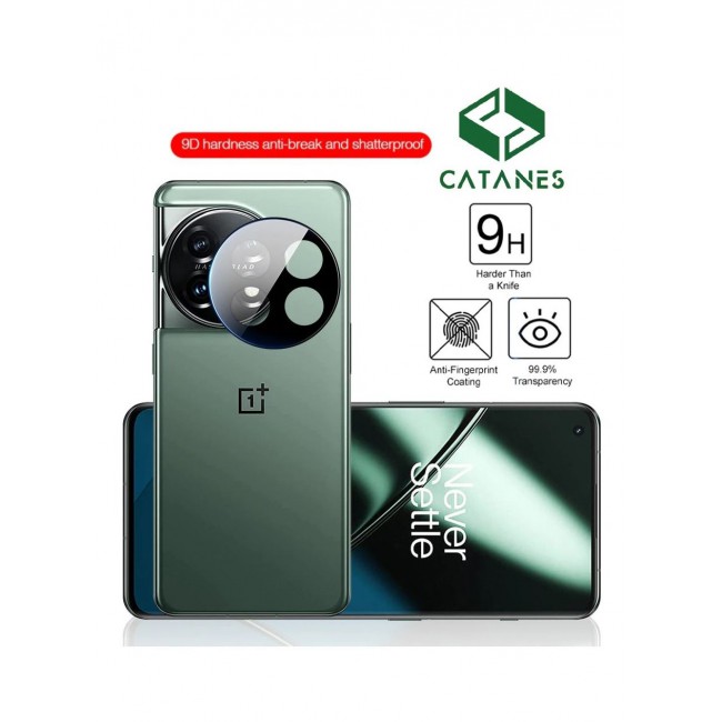 CATANES OnePlus 11 Screen Protector 2Pcs + Camera Lens Protector 2Pcs 9H Hardness Tempered Glass 3D Curved HD Clear Full Adhesive Bubble Free
