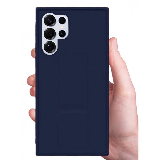 CATANES (for Samsung Galaxy S25 Ultra) Case Premium PU Leather with Stand Function, Shockproof and Anti Scratch Finger Grip Case Cover / Dark Blue