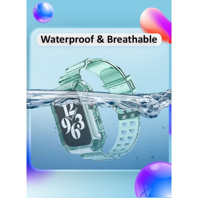 CATANES Clear iwatch Strap Bands TPU Smart Apple Watch Bands 42mm with Bumper Protective Case Crystal Sports Wristband Green Color