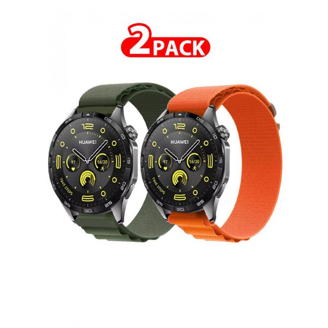 CATANES ( for Huawei Watch GT4 ) 2 Pack, Alpine Sport Strap Rugged Nylon Replacement Wristband for Men Women