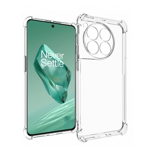 CATANES OnePlus 12 Clear Case Transparent Soft Silicone TPU Material 4 Reinforced Airbag Grade Drop Protection Anti-Fingerprint Slim