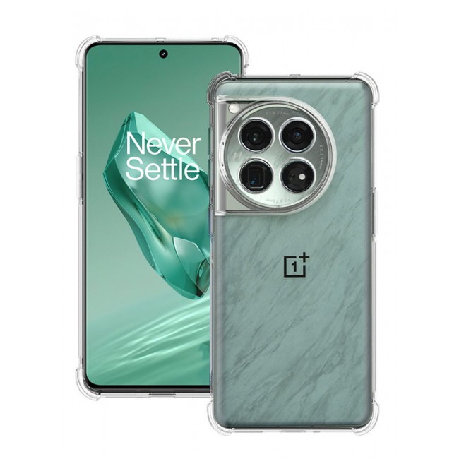 CATANES OnePlus 12 Clear Case Transparent Soft Silicone TPU Material 4 Reinforced Airbag Grade Drop Protection Anti-Fingerprint Slim