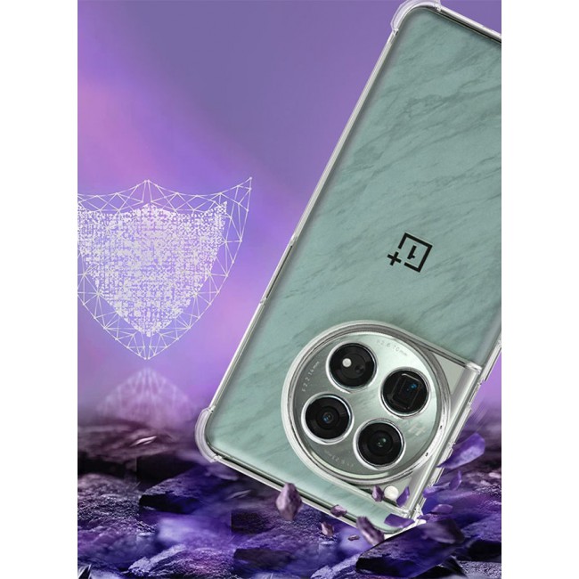 CATANES OnePlus 12 Clear Case Transparent Soft Silicone TPU Material 4 Reinforced Airbag Grade Drop Protection Anti-Fingerprint Slim
