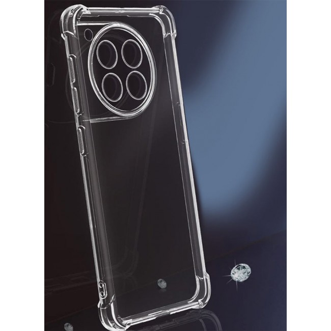 CATANES OnePlus 12 Clear Case Transparent Soft Silicone TPU Material 4 Reinforced Airbag Grade Drop Protection Anti-Fingerprint Slim