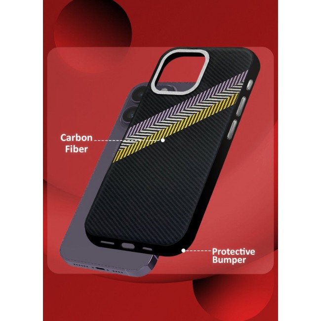 CATANES (for iPhone 14 Pro Max) Case Cover Carbon Fiber Pattern Phone Case Slim Shockproof Back Cover
