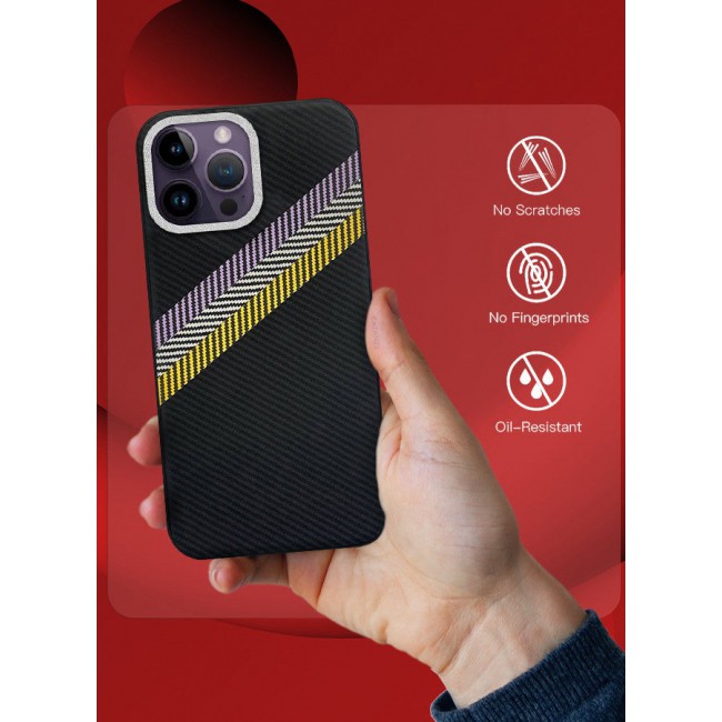 CATANES (for iPhone 14 Pro Max) Case Cover Carbon Fiber Pattern Phone Case Slim Shockproof Back Cover