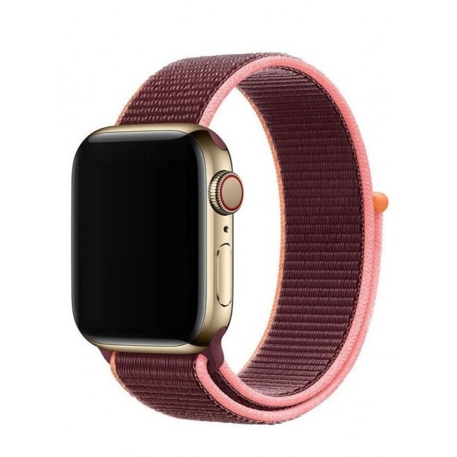 CATANES Apple Watch 42mm 44mm 45mm Nylon Sport Loop Band Compatible with iWatch Series 7/SE/6/5/4/3/2/1 Plum