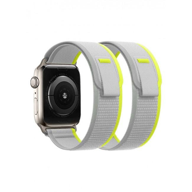 CATANES 2Pack for Apple Watch Trail Band 49mm 45mm 44mm 42mm Nylon Woven Sport Strap for iWatch Series Ultra/8/7/SE/6/5/4/3/2/1 Grey