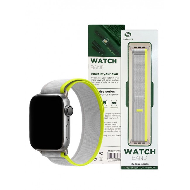 CATANES 2Pack for Apple Watch Trail Band 49mm 45mm 44mm 42mm Nylon Woven Sport Strap for iWatch Series Ultra/8/7/SE/6/5/4/3/2/1 Grey