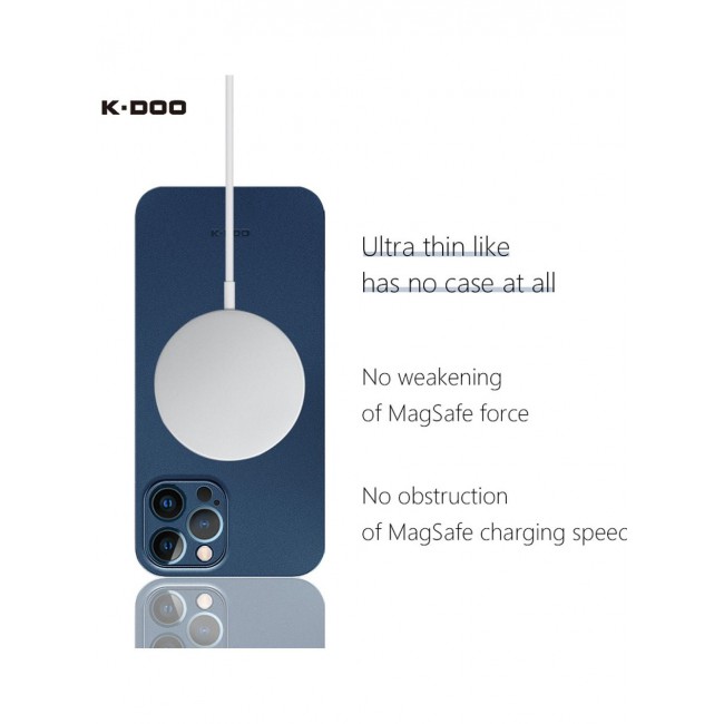 KZDOO Back Cover Skin for Apple iPhone 12 Pro Max Case Ultra Slim Frosted Anti Slip Full Coverage Blue