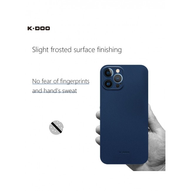 KZDOO Back Cover Skin for Apple iPhone 12 Pro Max Case Ultra Slim Frosted Anti Slip Full Coverage Blue