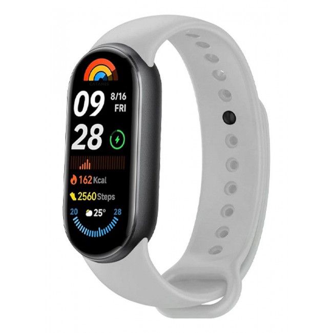 CATANES (for Mi Band 8 and 9) Strap Soft Silicone Replacement Sport Wristband for Xiaomi Mi Band 9 Watch Band Accessories for Women Men Grey