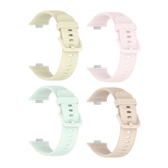 CATANES 4Packs Wristband for Huawei Watch Fit 3/Fit 4/Fit 4 Pro Bands, Silicone Bracelet Quick Release Arm Band, Replacement Smartwatch Band Quick Release Sport Straps - 4 Colours