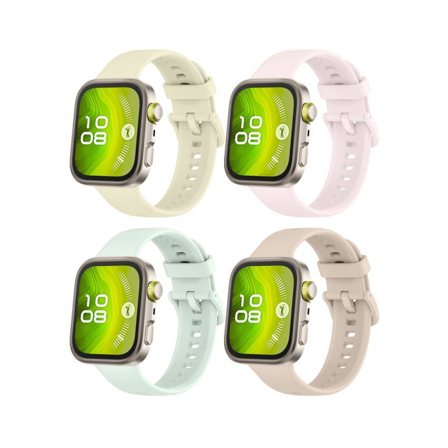 CATANES 4Packs Wristband for Huawei Watch Fit 3/Fit 4/Fit 4 Pro Bands, Silicone Bracelet Quick Release Arm Band, Replacement Smartwatch Band Quick Release Sport Straps - 4 Colours