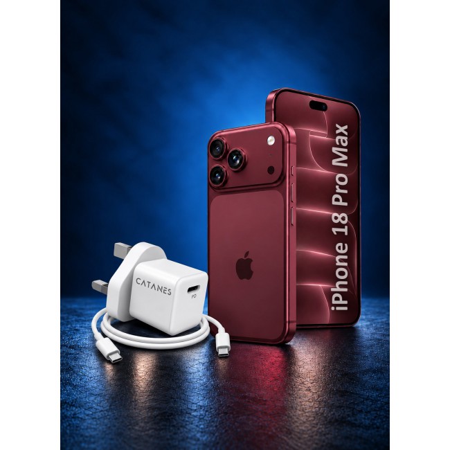 CATANES 25W USB-C Fast Wall Charger for iPhone 18 Pro Max - Power Delivery Adapter with UK Plug & 12-Month Warranty