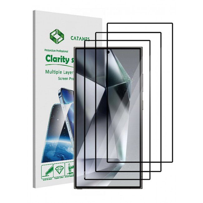 CATANES 3 Pack Samsung Galaxy S24 Ultra Screen Protector 9H Hardness Scratch Resistance Screen Protector Touch Sensitive Case Friendly Tempered Glass Film