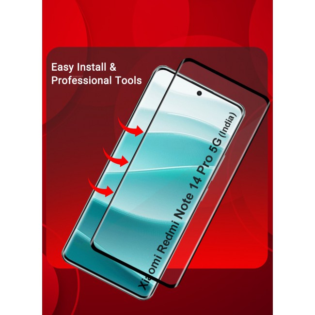 CATANES 3D Curved Tempered Glass Screen Protector for Xiaomi Redmi Note 14 Pro 5G Edge-to-Edge HD Clarity, Anti-Scratch, Bubble-Free Installation