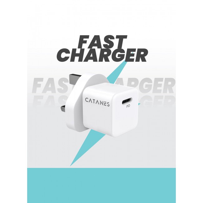 CATANES 25W PD Fast Charger Adapter Type C 3Pins with 1m Cable Type C for Samsung Galaxy Z flip 6 and Z flip 5 / White