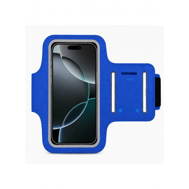 MARGOUN Sports Running Armband Case Compatible with iPhone 16 Pro – Water-Resistant Fitness Wristband Pouch for Gym, Workouts, Jogging with Key Holder and Reflective Strip