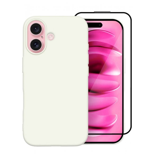 CATANES (for iPhone 16 Plus) 2 Pack Case and Screen Protector, Slim Silicone Case, Full Covered Anti Scratch Shockproof Protective Cover