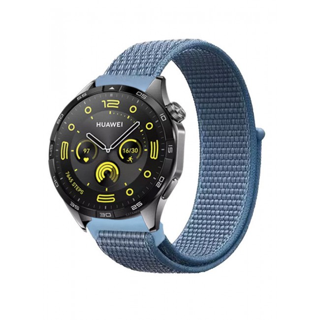 CATANES (for Huawei GT4 22mm) Nylon Strap,Sport Wristband Strap Adjustable Sport Stretchy Braided Solo Loop Band Blue
