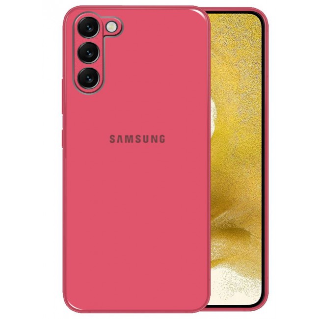 CATANES Samsung Galaxy S22 Plus Electroplated Hard Glossy Case Camera Protection Shockproof Anti Fall Case Pink