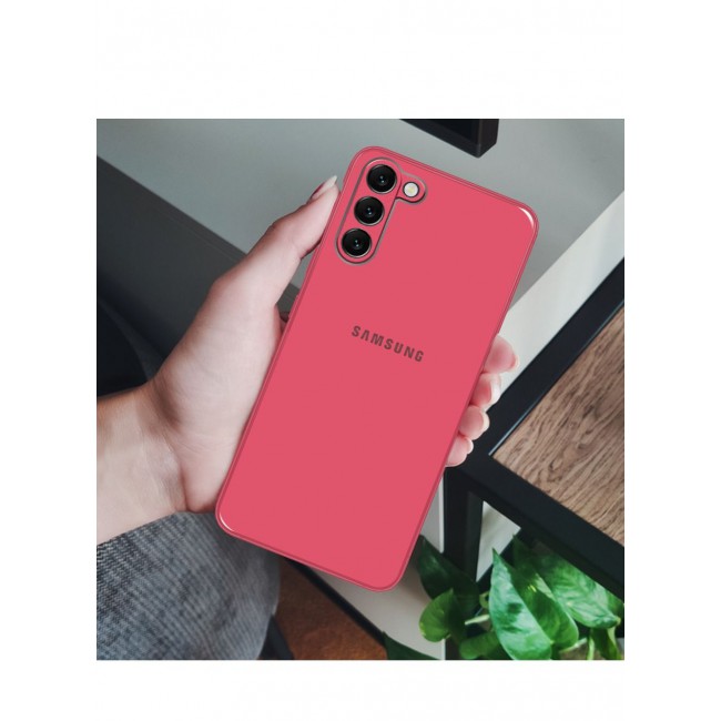 CATANES Samsung Galaxy S22 Plus Electroplated Hard Glossy Case Camera Protection Shockproof Anti Fall Case Pink