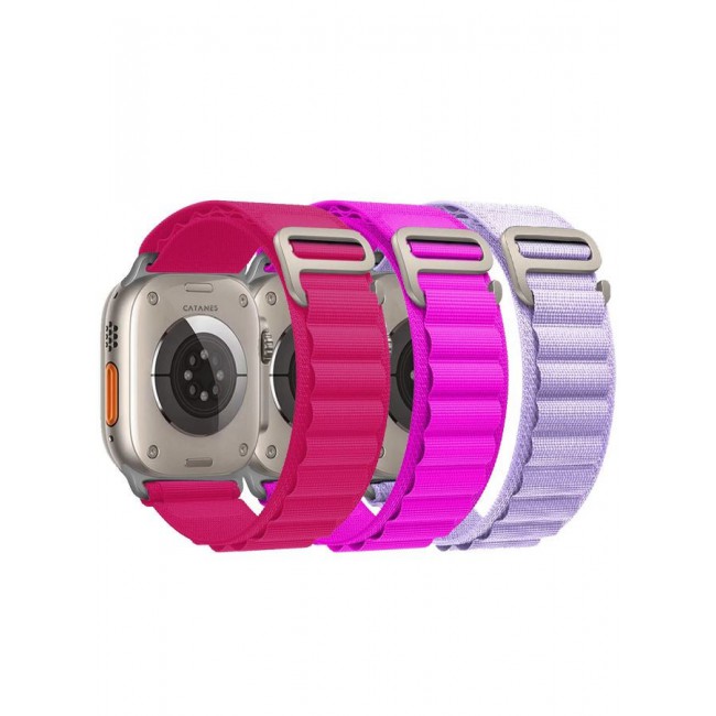 CATANES 3 Pack Alpine Loop Band For Apple Watch Band 49mm/45mm/44mm/42mm Nylon Woven Sport Strap Compatible with iWatch Series Ultra2/Ultra/8/7/SE/6/5/4/3/2/1 Adjustable with Metal G-Hook Strap