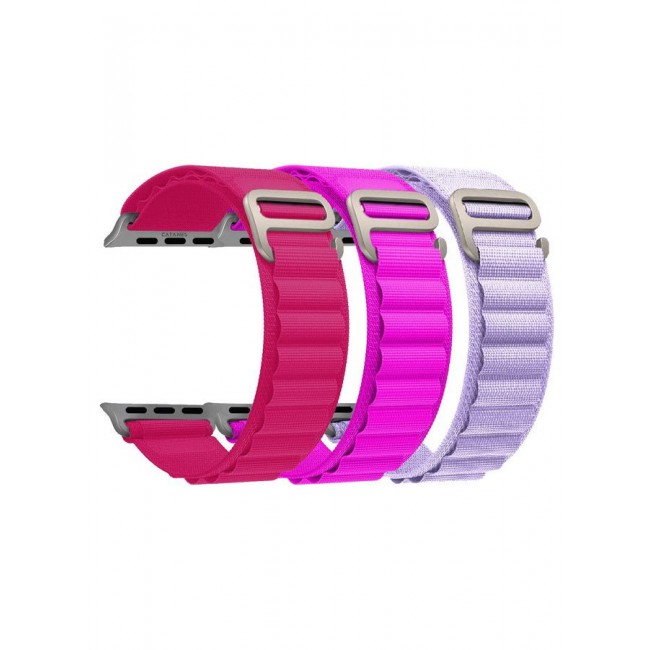 CATANES 3 Pack Alpine Loop Band For Apple Watch Band 49mm/45mm/44mm/42mm Nylon Woven Sport Strap Compatible with iWatch Series Ultra2/Ultra/8/7/SE/6/5/4/3/2/1 Adjustable with Metal G-Hook Strap