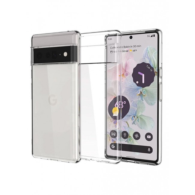 CATANES Google Pixel 6 Pro Clear Case Soft Flexible TPU Anti-Shock Slim Transparent Back Cover (6.71")