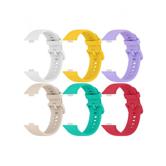 CATANES 6Packs Wristband for Huawei Watch Fit 3/Fit 4/Fit 4 Pro Bands, Silicone Bracelet Quick Release Arm Band, Replacement Smartwatch Band Quick Release Sport Straps - 6 Colours