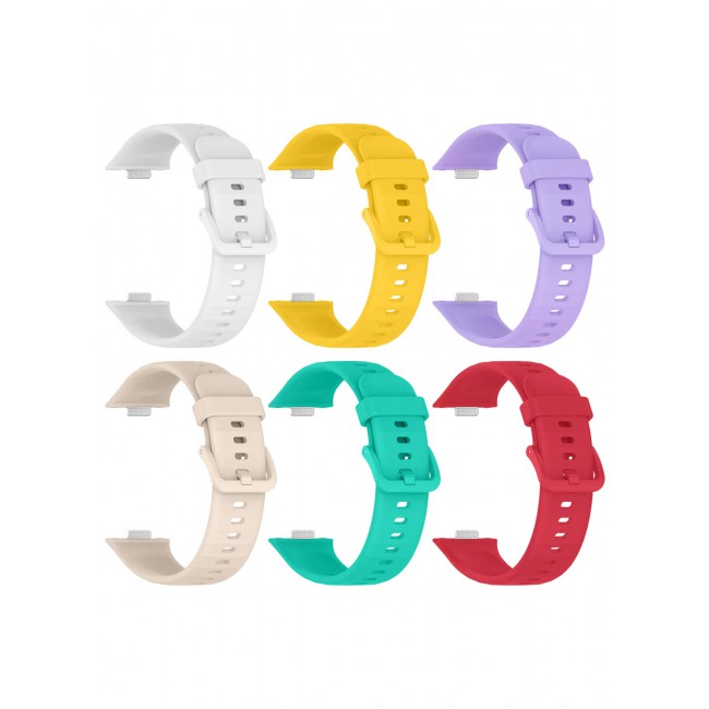 CATANES 6Packs Wristband for Huawei Watch Fit 3/Fit 4/Fit 4 Pro Bands, Silicone Bracelet Quick Release Arm Band, Replacement Smartwatch Band Quick Release Sport Straps - 6 Colours
