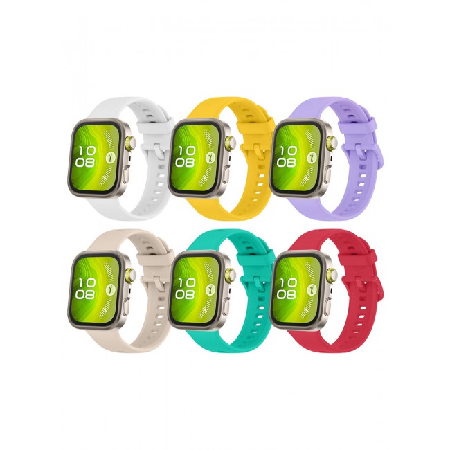 CATANES 6Packs Wristband for Huawei Watch Fit 3/Fit 4/Fit 4 Pro Bands, Silicone Bracelet Quick Release Arm Band, Replacement Smartwatch Band Quick Release Sport Straps - 6 Colours