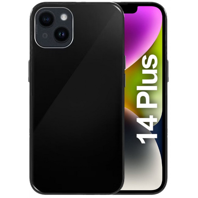 CATANES iPhone14 Plus Electroplated Hard Glossy Case Camera Protection Shockproof Anti Fall Case Black