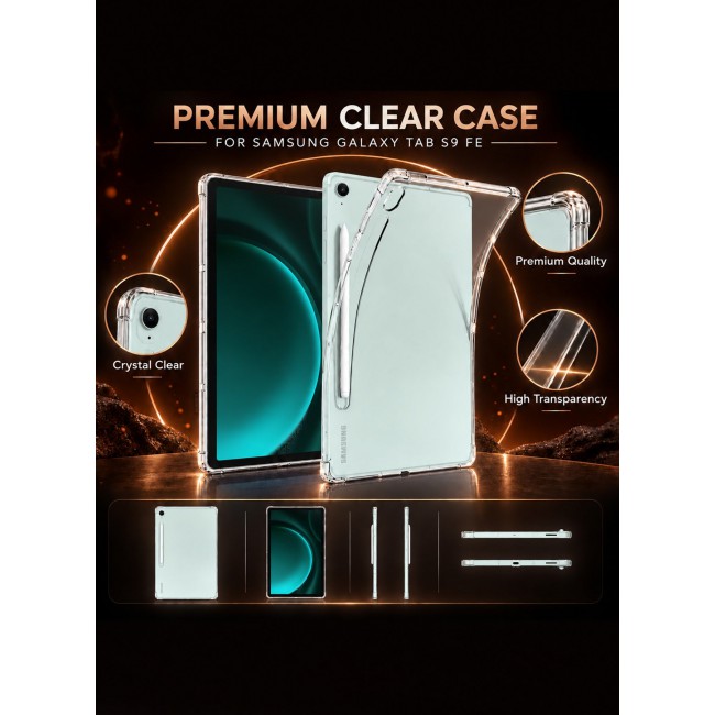 CATANES For Samsung Galaxy Tab S9 FE Transparent TPU Bumper Protective Case