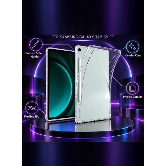 CATANES For Samsung Galaxy Tab S9 FE Transparent TPU Bumper Protective Case