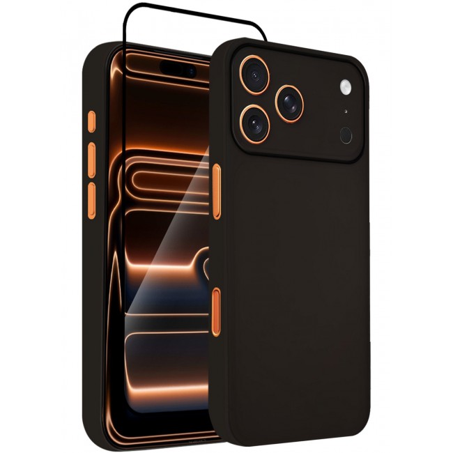 CATANES 2 Packs Air Skin Case Cover for Apple iPhone 17 Pro Max - Sturdy Back Cover - Durable Thin Case - Drop Protection Cover with 3D Screen Protector - Black