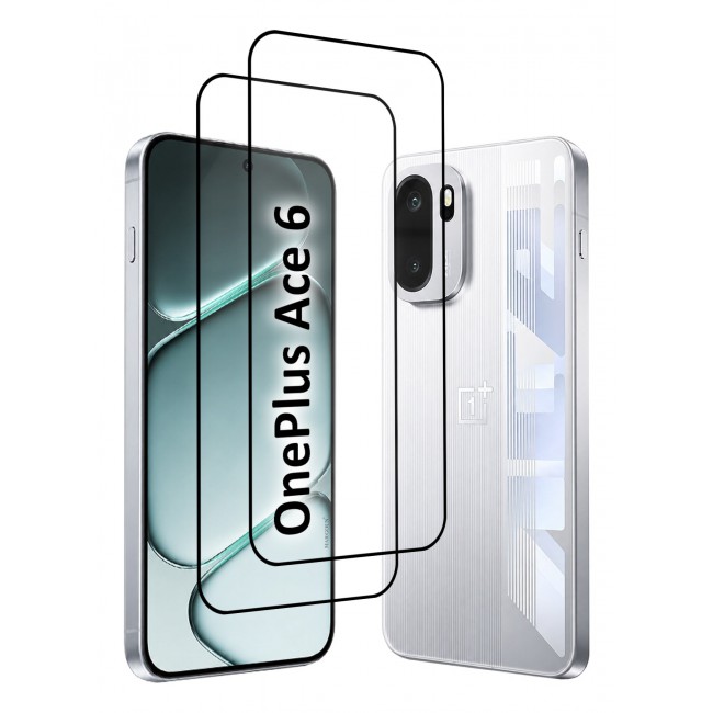 CATANES 2 PACK Screen Protector for OnePlus Ace 6 Tempered Glass 3D, Full Coverage, Scratch-Resistant, 9H Hardness High-Definition Clear Guard, Black Edge