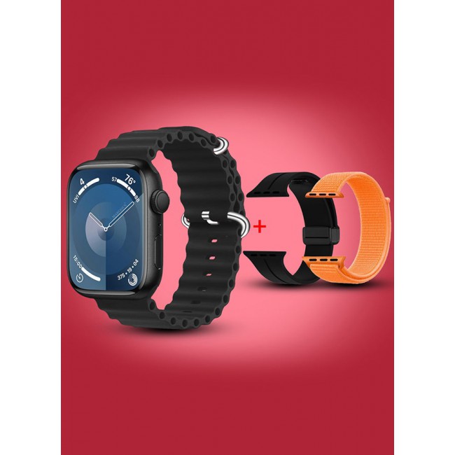 CATANES Smart Watch Fitness Tracker 44mm for Android and Ios with 3 Replacement Bands and Charging Cable- Multicolour 3