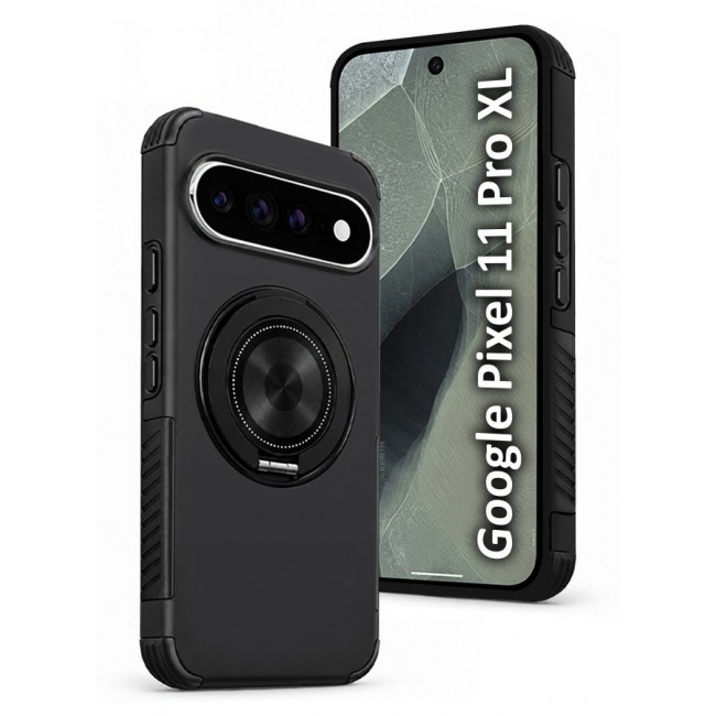 CATANES Magnetic Kickstand Rugged Armor Case for Google Pixel 11 Pro XL - MagSafe Compatible Heavy Duty Cover - Black