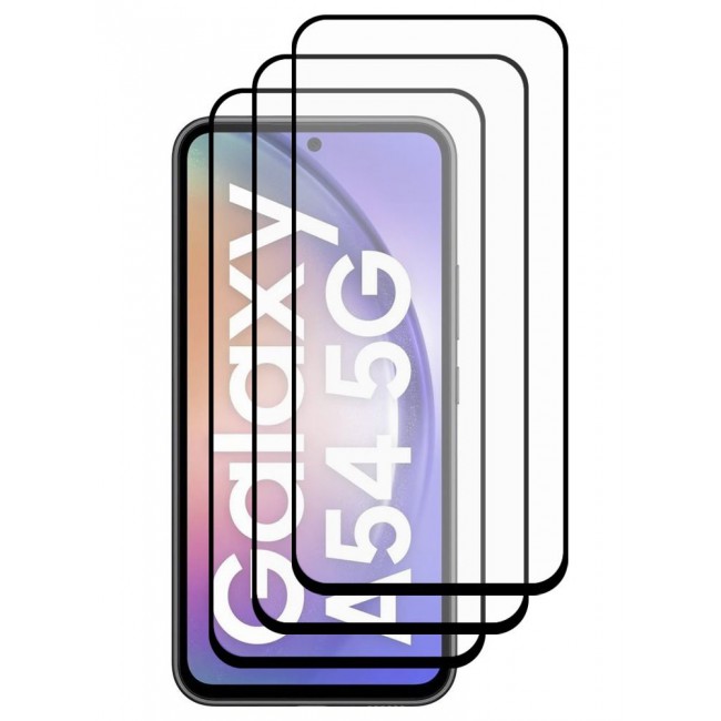 CATANES 3 Pack Screen Protector for Samsung Galaxy A54 5G Full Coverage Screen Glass 9H Hardness Anti Fingerprint Scratch