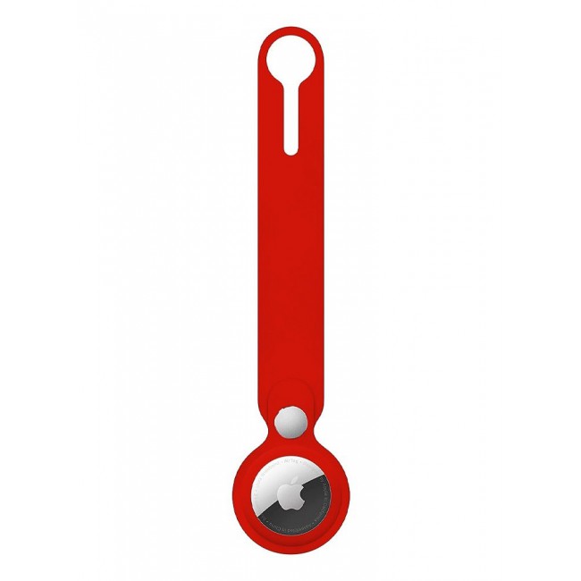 CATANES Airtag Case with Key Ring And Rubber anti-drop Keychain device,Red