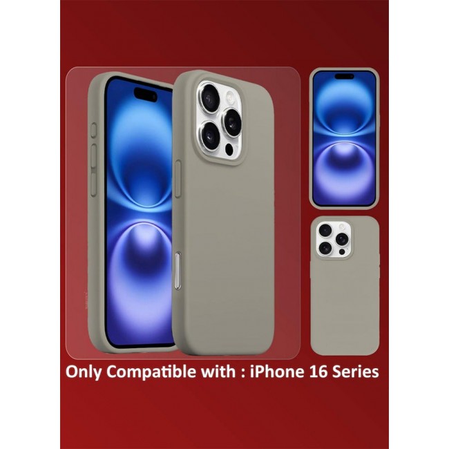 CATANES 2Packs Silicone Case for iPhone 16 Pro Max, Liquid Silicone Protective Phone Case with Soft Anti-Scratch Microfiber Lining Utra Slim Drop Protection Phone Cover with 3D Screen Protector- Beige Colour