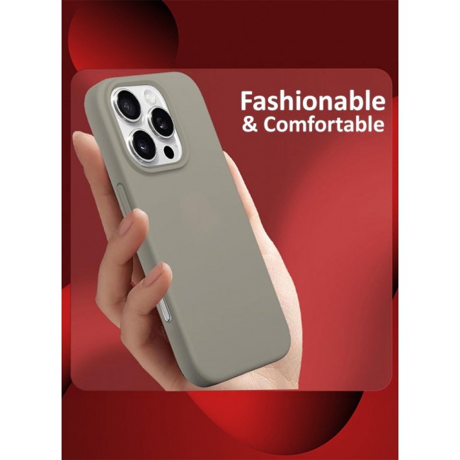 CATANES 2Packs Silicone Case for iPhone 16 Pro Max, Liquid Silicone Protective Phone Case with Soft Anti-Scratch Microfiber Lining Utra Slim Drop Protection Phone Cover with 3D Screen Protector- Beige Colour